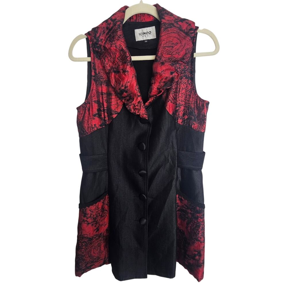 Vintage ICINOO Womens Silk Vest Size S Steampunk Whimsigoth Fairy Grunge Witchy